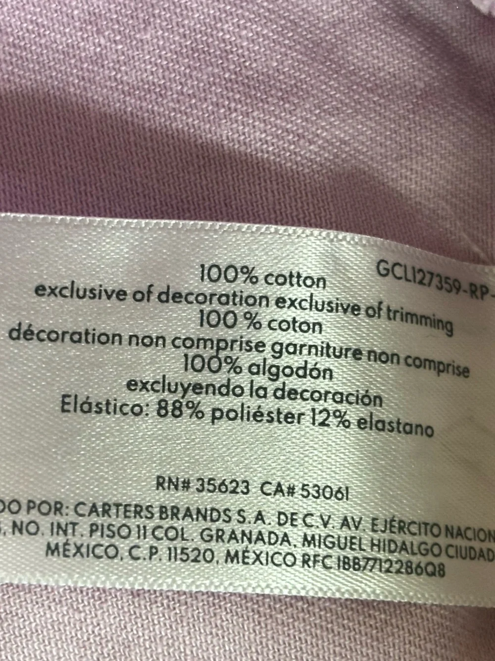 Oshkosh B’gosh Lavender Cotton Denim Jumper Overall Dress Size 6-6X